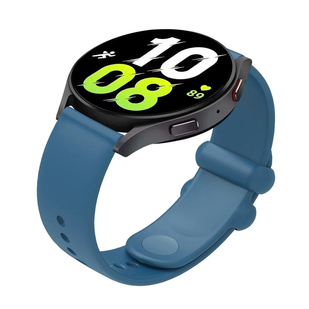 For Garmin Vivomove 3 / GarminMove 3 Silicone Strap 20mm Button Buckle Watch Band - Rock Cyan - 2