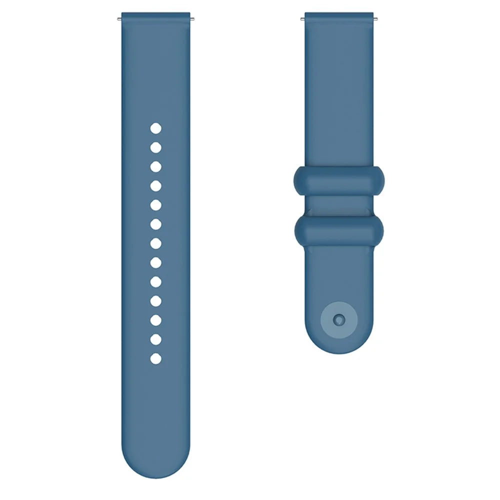 For Garmin Vivomove 3 / GarminMove 3 Silicone Strap 20mm Button Buckle Watch Band - Rock Cyan - 3