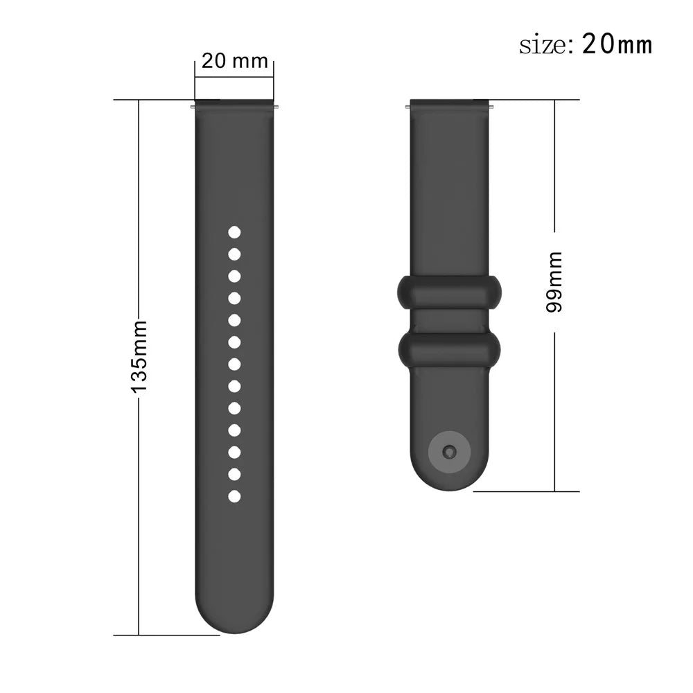 For Garmin Vivomove 3 / GarminMove 3 Silicone Strap 20mm Button Buckle Watch Band - Rock Cyan - 5
