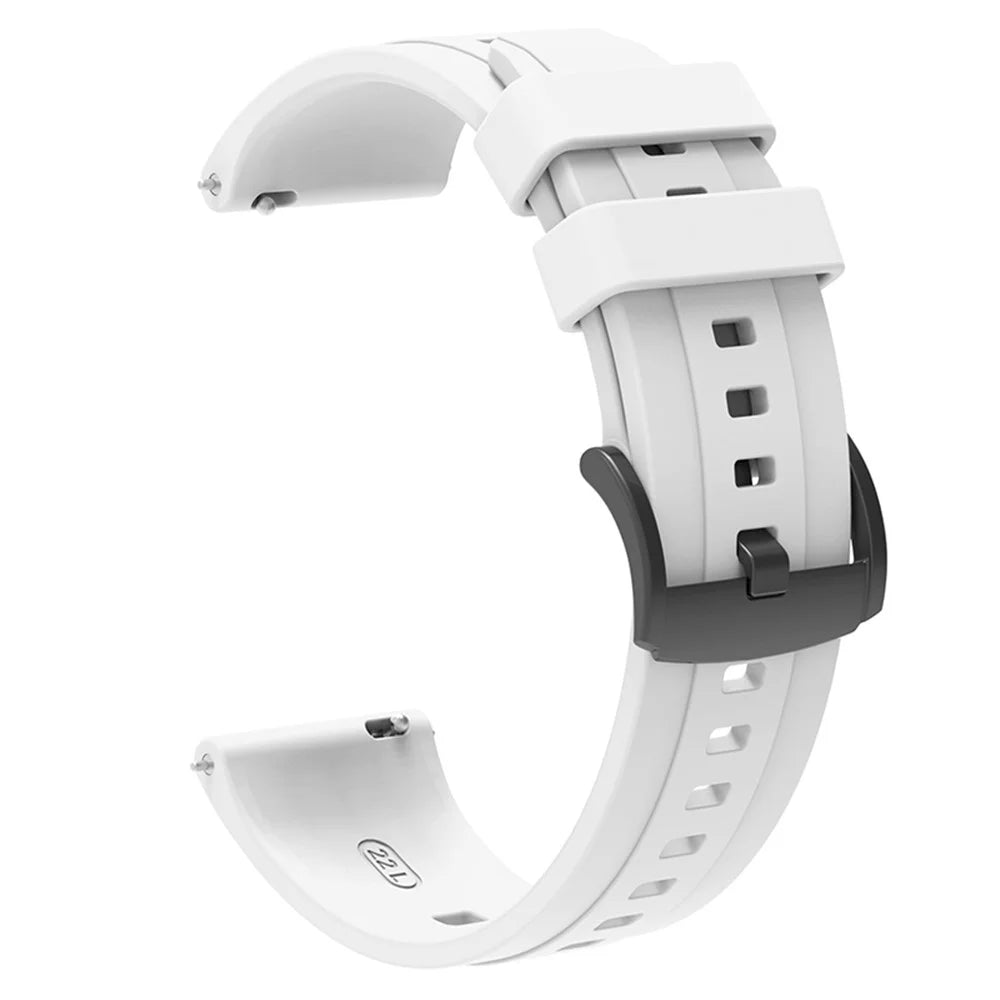 For Huawei Watch GT 4 46mm Smart Watch Band 22mm Silicone Strap Replacement - White - 1