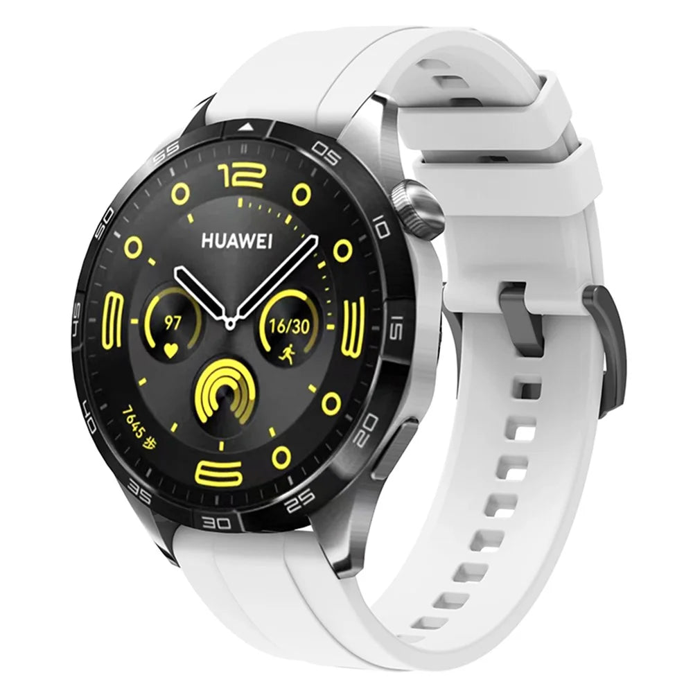For Huawei Watch GT 4 46mm Smart Watch Band 22mm Silicone Strap Replacement - White - 3