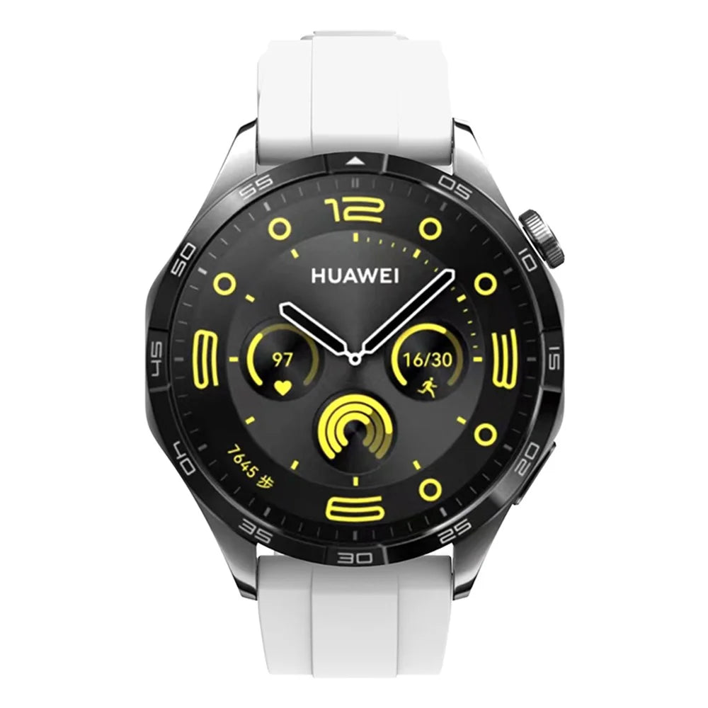For Huawei Watch GT 4 46mm Smart Watch Band 22mm Silicone Strap Replacement - White - 4