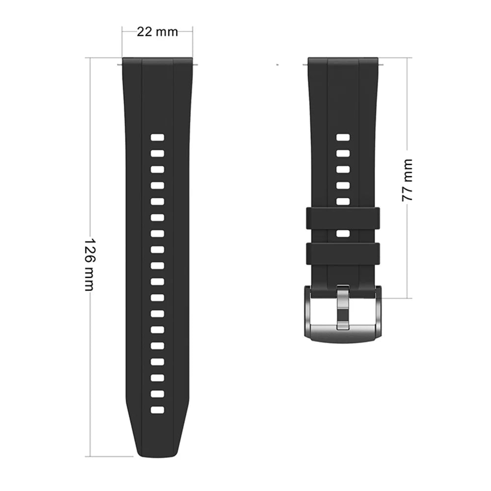 For Huawei Watch GT 4 46mm Smart Watch Band 22mm Silicone Strap Replacement - White - 7