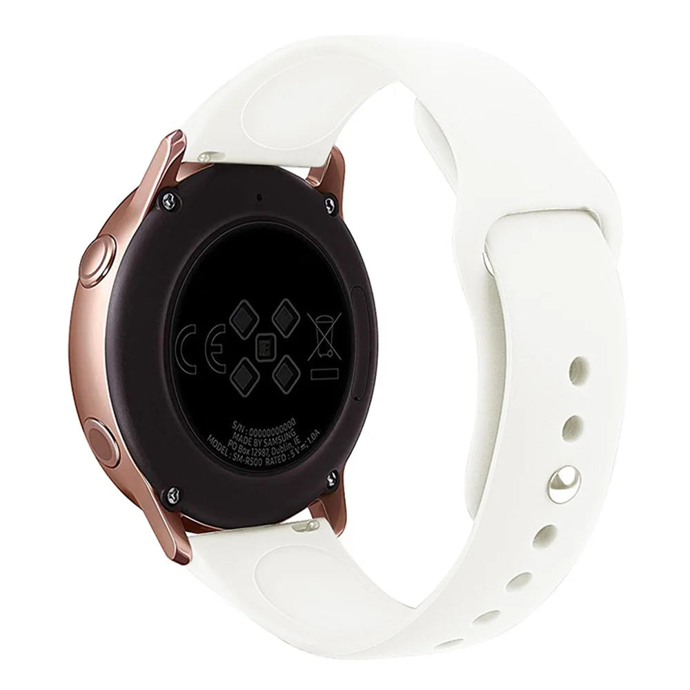 KALEBOL KLB-DKGJ-001 For Huawei Watch GT 4 41mm / Garmin Venu 3S 18mm Silicone Band Watch Strap - White - 1