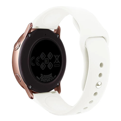 KALEBOL KLB-DKGJ-001 For Huawei Watch GT 4 41mm / Garmin Venu 3S 18mm Silicone Band Watch Strap - White - 1