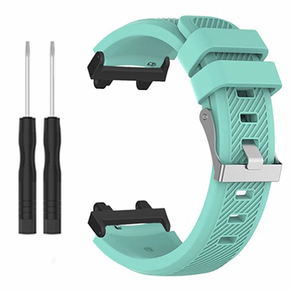 For Huami Amazfit Active Edge A2212 Watch Band Twill Texture Silicone Strap Replacement - Mint Green - 1