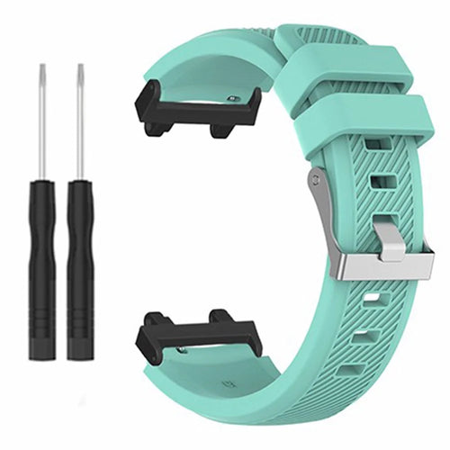 For Huami Amazfit Active Edge A2212 Watch Band Twill Texture Silicone Strap Replacement - Mint Green - 1