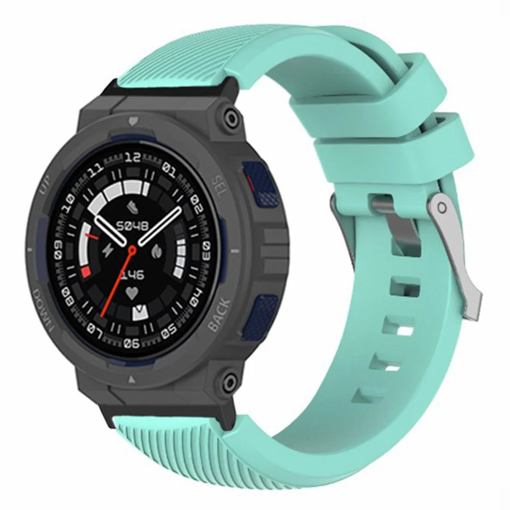 For Huami Amazfit Active Edge A2212 Watch Band Twill Texture Silicone Strap Replacement - Mint Green - 2