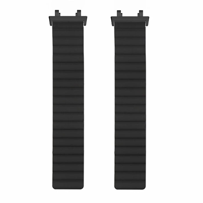 For Huami Amazfit Active Edge (A2212) Magnetic Watch Band Silicone Watch Strap - Black+Orange - 4