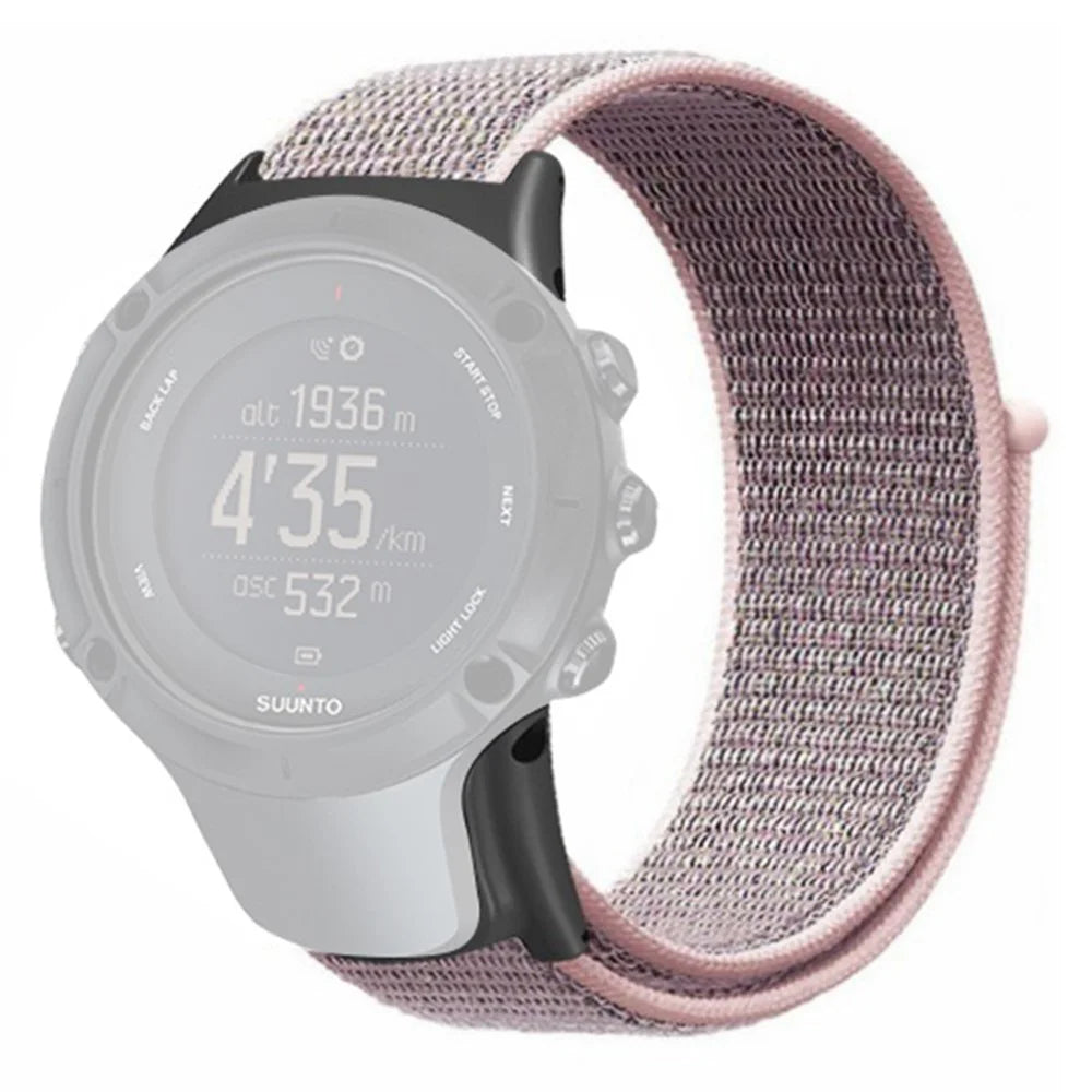 For Sunnto Ambit 3 / Ambit 3 Sport / Ambit 3 Run Peak Watch Band Nylon Sport Loop Watch Strap - Pink - 1