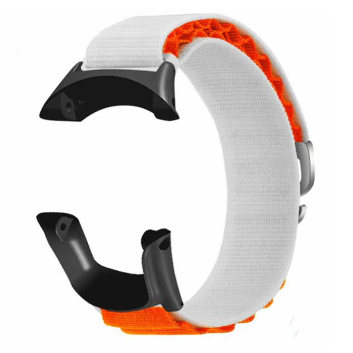 For Sunnto Ambit 3 / Ambit 3 Sport / Ambit 3 Run Peak Loop Nylon Bands Sport Nylon Replacement Strap - White+Orange - 1
