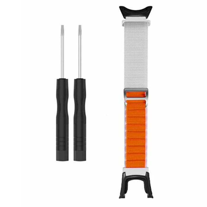 For Sunnto Ambit 3 / Ambit 3 Sport / Ambit 3 Run Peak Loop Nylon Bands Sport Nylon Replacement Strap - White+Orange - 3