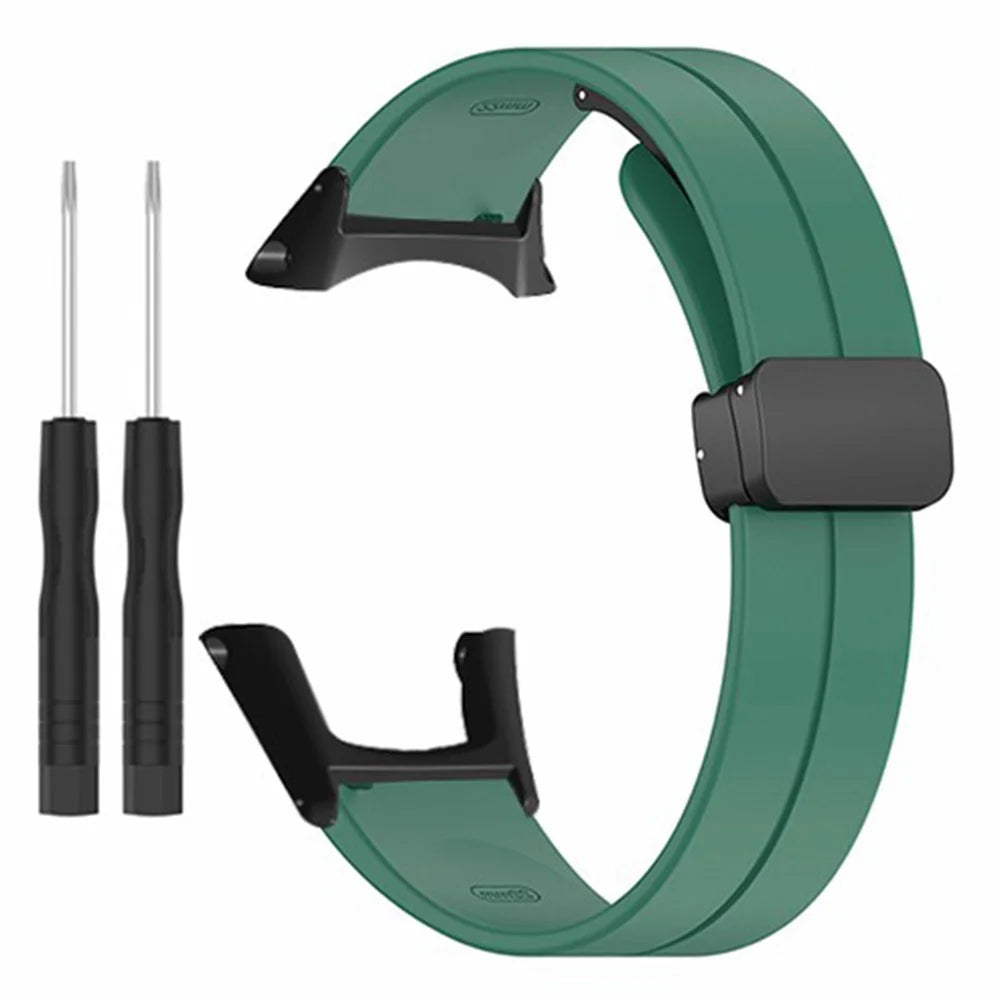 For Sunnto Ambit 3 / Ambit 3 Sport / Ambit 3 Run Watch Band Silicone Soft Strap with Magnetic Folding Clasp - Army Green - 1