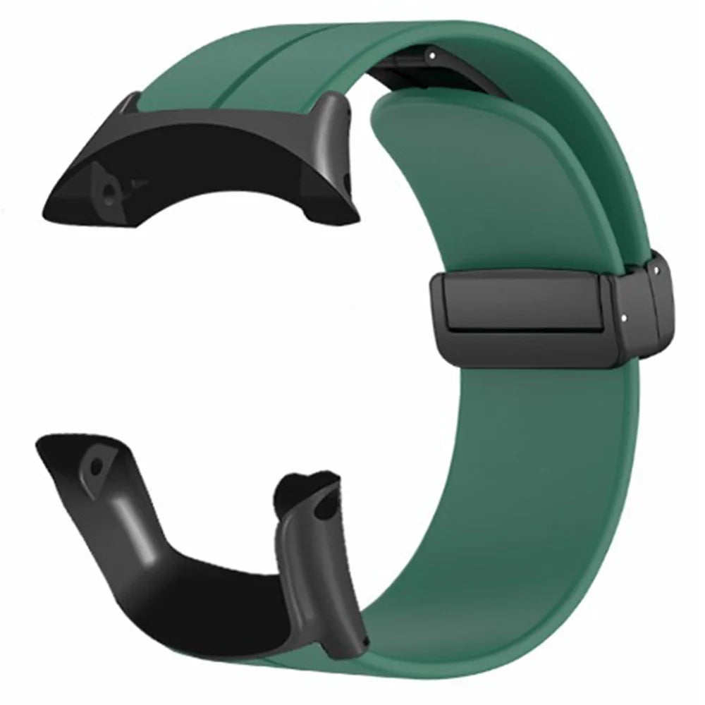 For Sunnto Ambit 3 / Ambit 3 Sport / Ambit 3 Run Watch Band Silicone Soft Strap with Magnetic Folding Clasp - Army Green - 3