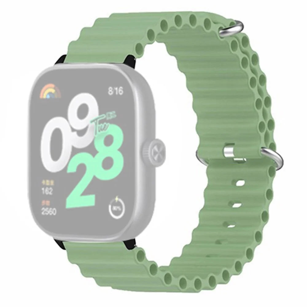 For Xiaomi Smart Band 10 Pro / 9 Pro / 8 Pro / Redmi Watch 6 / 5 / 4 Silicone Watch Band Wrist Strap with Alloy Connector - Light Green - 1