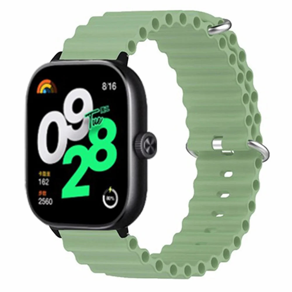 For Xiaomi Smart Band 10 Pro / 9 Pro / 8 Pro / Redmi Watch 6 / 5 / 4 Silicone Watch Band Wrist Strap with Alloy Connector - Light Green - 2