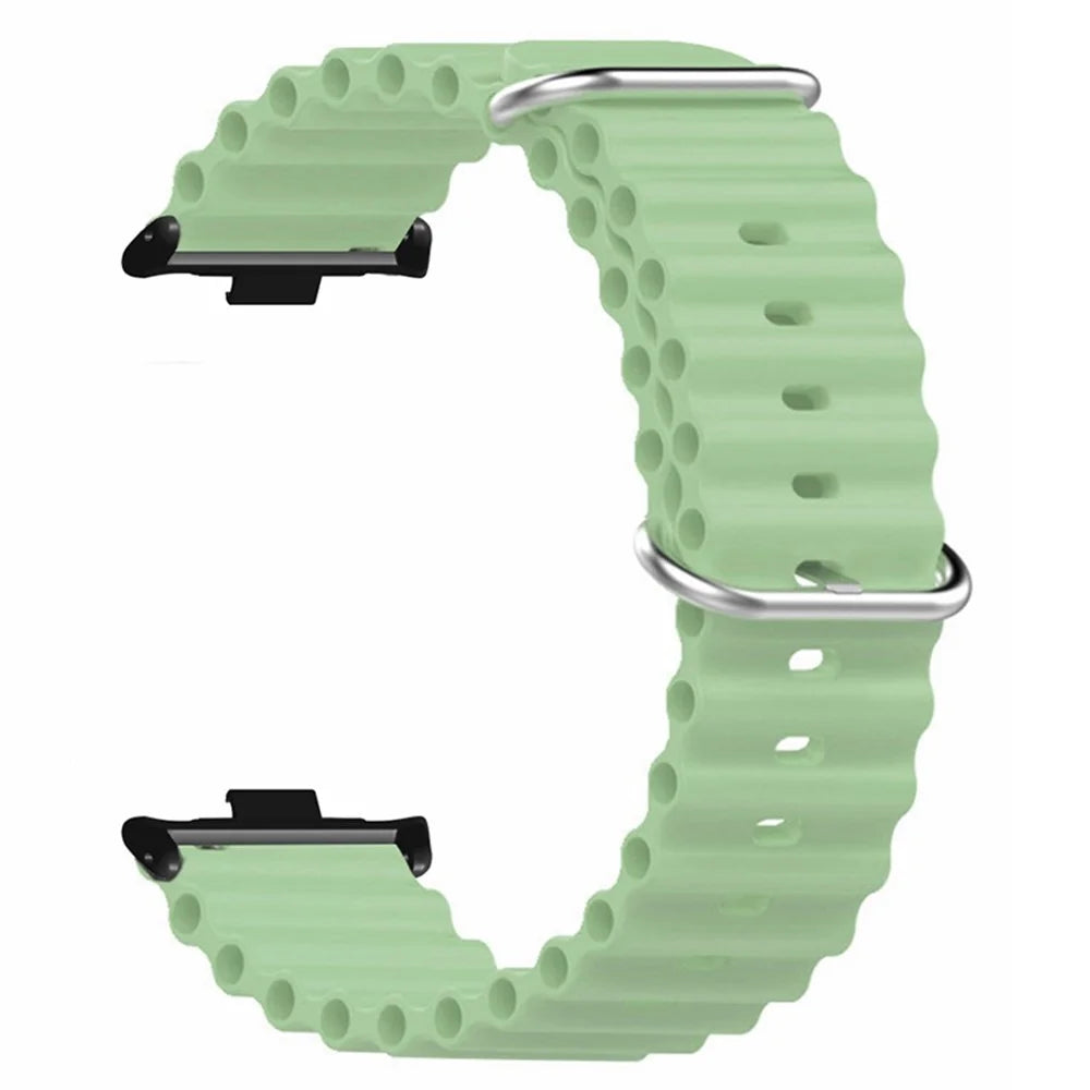 For Xiaomi Smart Band 10 Pro / 9 Pro / 8 Pro / Redmi Watch 6 / 5 / 4 Silicone Watch Band Wrist Strap with Alloy Connector - Light Green - 3
