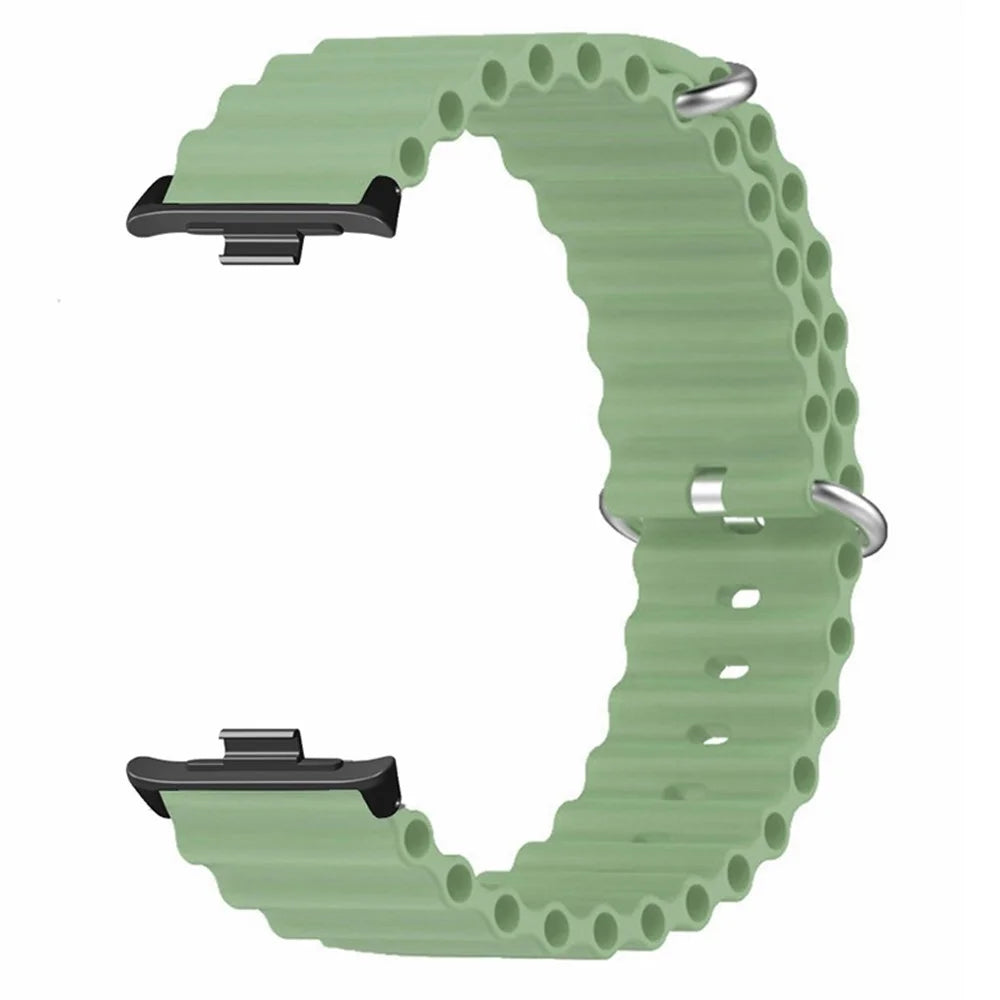 For Xiaomi Smart Band 10 Pro / 9 Pro / 8 Pro / Redmi Watch 6 / 5 / 4 Silicone Watch Band Wrist Strap with Alloy Connector - Light Green - 4