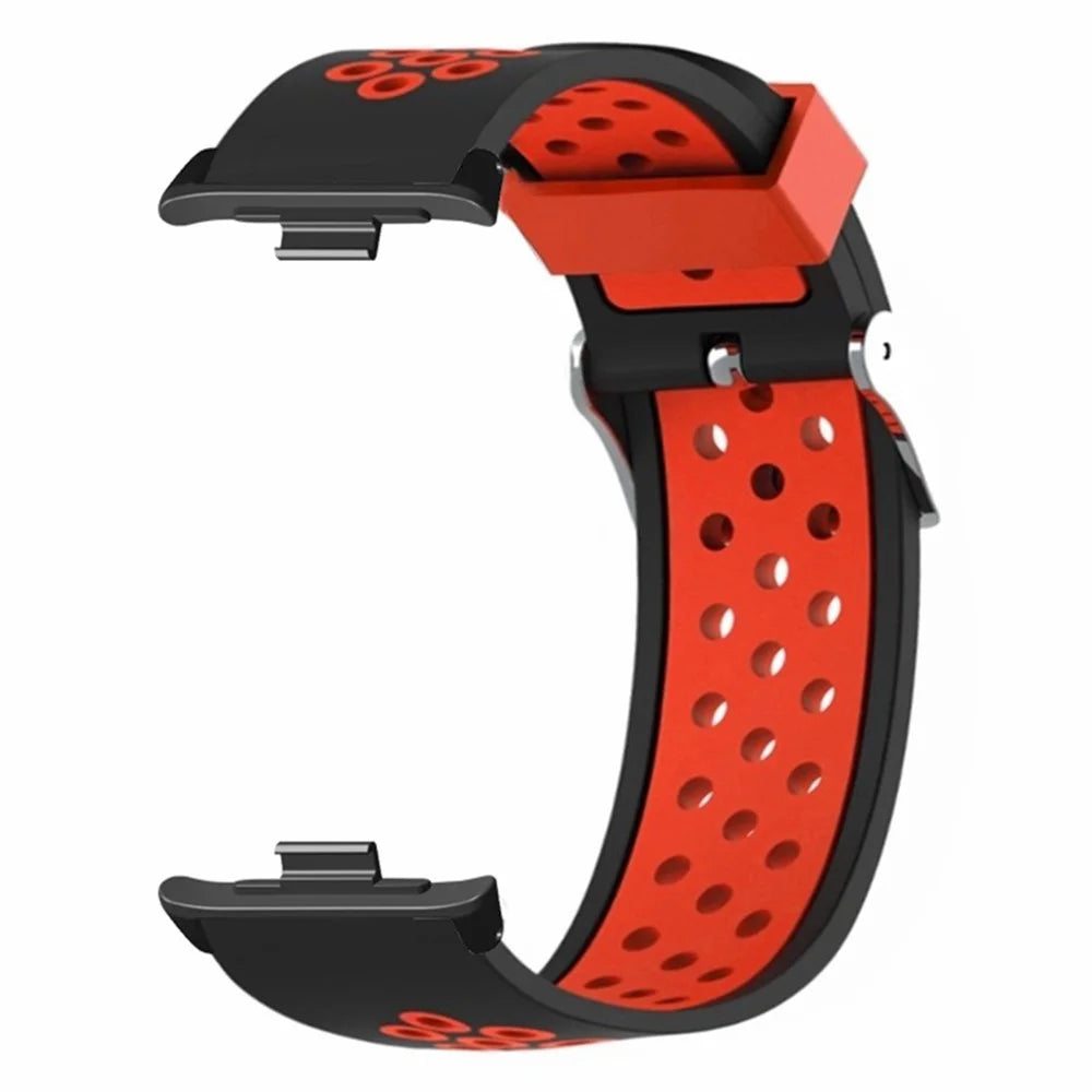 For Xiaomi Smart Band 10 Pro / 9 Pro / 8 Pro / Redmi Watch 6 / 5 / 4 Dual Color Silicone Watch Band Wrist Strap - Black+Red - 3