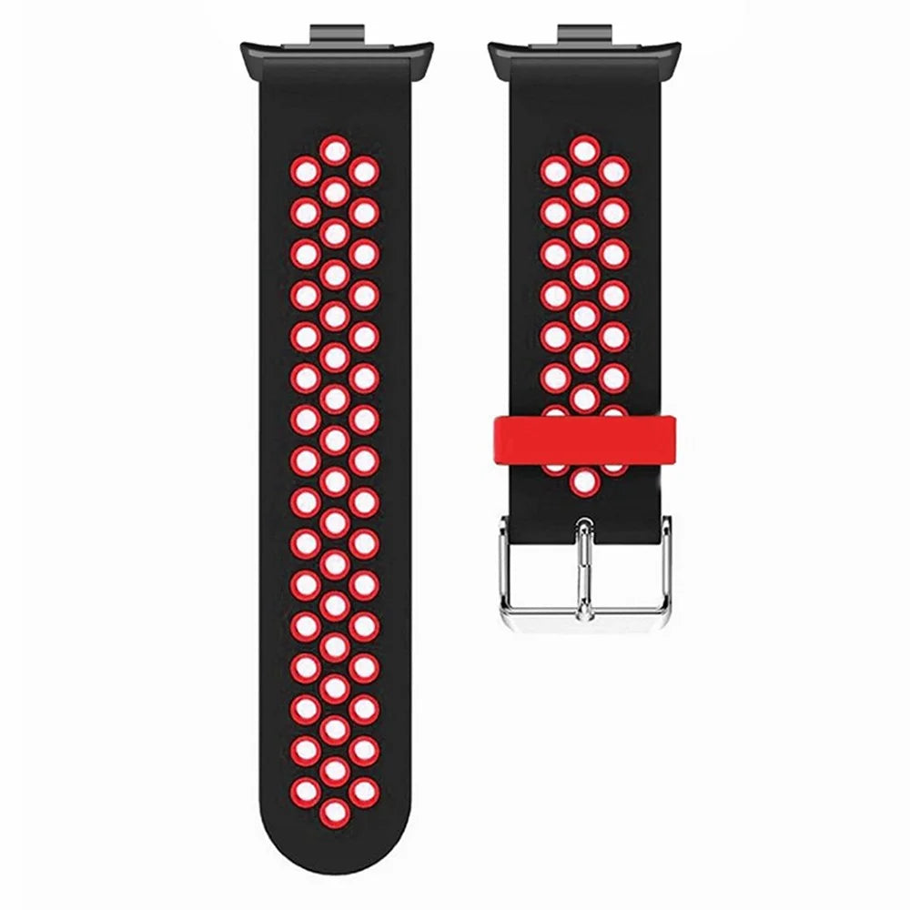For Xiaomi Smart Band 10 Pro / 9 Pro / 8 Pro / Redmi Watch 6 / 5 / 4 Dual Color Silicone Watch Band Wrist Strap - Black+Red - 4
