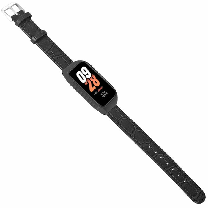 For Xiaomi Smart Band 8 Active Watch Band Bamboo Texture Wrist Strap with Watch Case - Black - 3