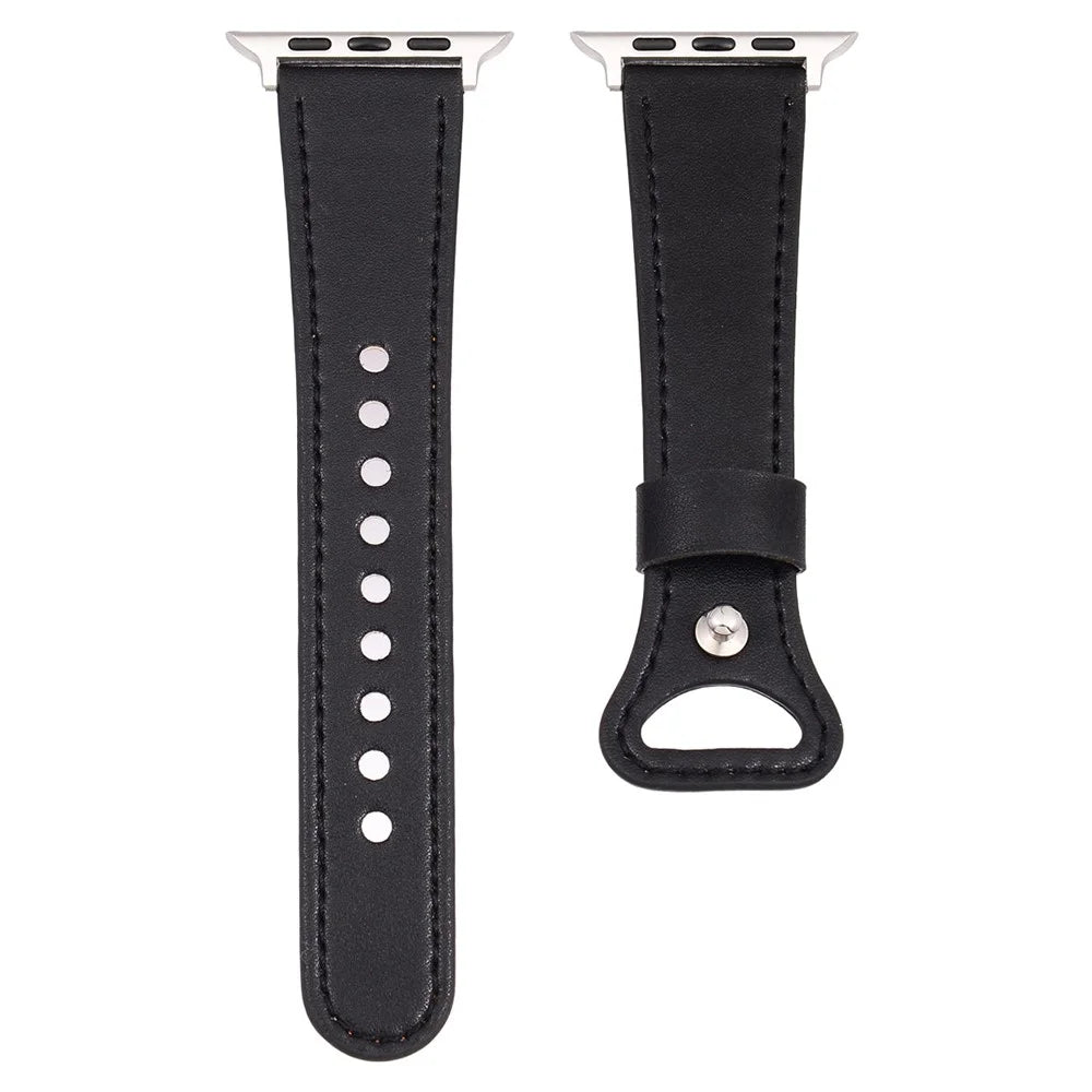 For Apple Watch Ultra 3 2 1 49mm / Series 11 10 46mm / 9 8 7 45mm / SE3 SE2 SE 6 5 4 44mm / 3 2 1 42mm Wrist Strap - Black - 1