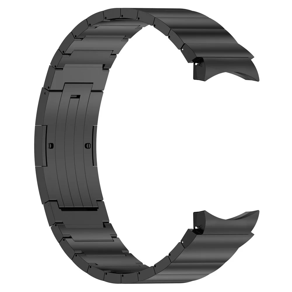 For Samsung Galaxy Watch FE 40mm / Watch6 / Watch6 Classic / Watch 5 Titanium Steel Watch Band Press Buckle Strap - Black - 2