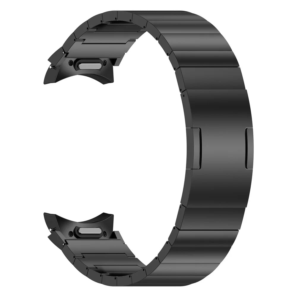 For Samsung Galaxy Watch FE 40mm / Watch6 / Watch6 Classic / Watch 5 Titanium Steel Watch Band Press Buckle Strap - Black - 3