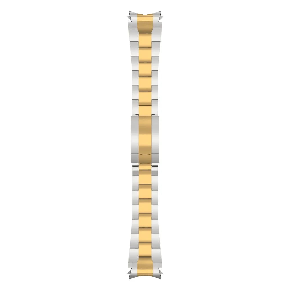 For Samsung Galaxy Watch FE 40mm / Watch6 / Watch6 Classic / Watch 5 Stainless Steel Watch Strap Quick Release Watchband - Silver+Gold - 4