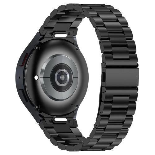 For Samsung Galaxy Watch FE 40mm / Watch6 / Watch6 Classic / Watch 5 Watch Band 3-Beads Titanium Steel Strap - Black - 1