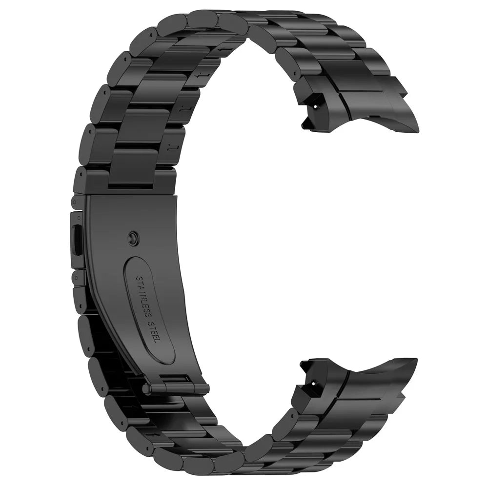 For Samsung Galaxy Watch FE 40mm / Watch6 / Watch6 Classic / Watch 5 Watch Band 3-Beads Titanium Steel Strap - Black - 2