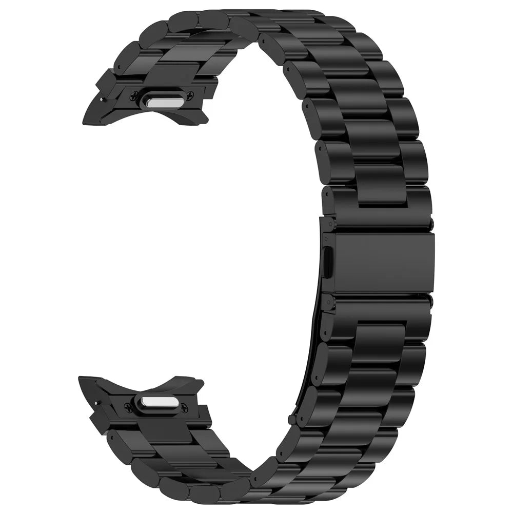 For Samsung Galaxy Watch FE 40mm / Watch6 / Watch6 Classic / Watch 5 Watch Band 3-Beads Titanium Steel Strap - Black - 3