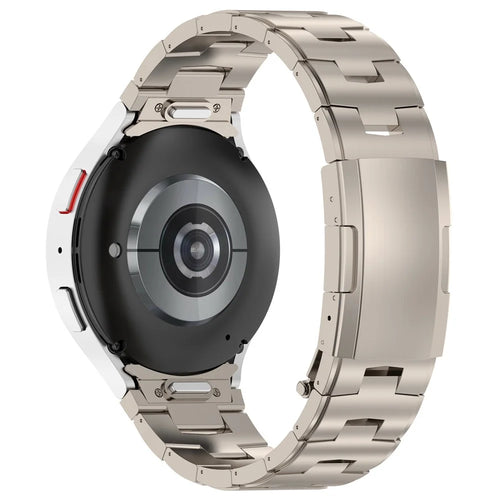 For Samsung Galaxy Watch FE 40mm / Watch6 / Watch6 Classic / Watch 5 Titanium Steel Watch Strap Quick Release Band - Titanium - 1
