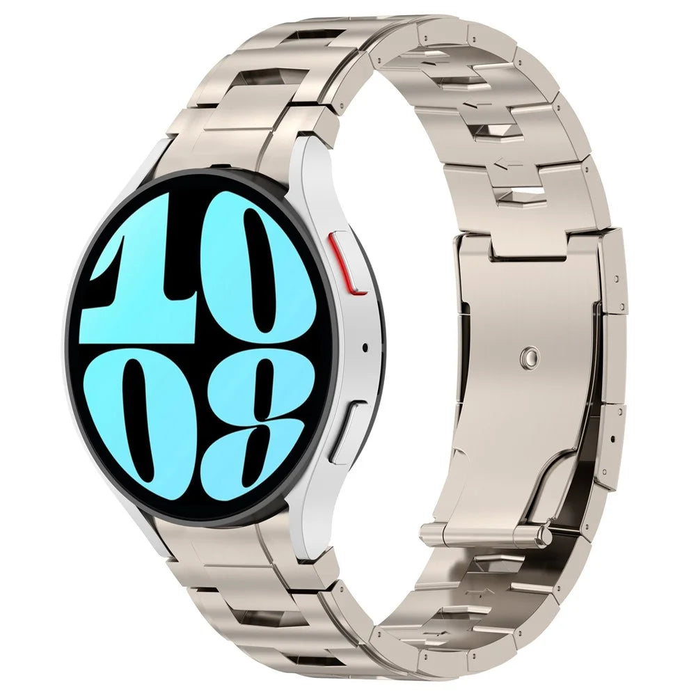For Samsung Galaxy Watch FE 40mm / Watch6 / Watch6 Classic / Watch 5 Titanium Steel Watch Strap Quick Release Band - Titanium - 4