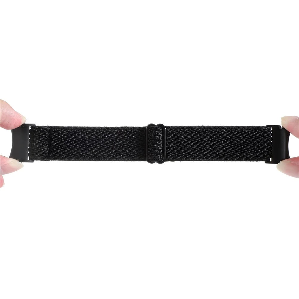 For Samsung Galaxy Watch FE 40mm / Watch6 / Watch6 Classic / Watch 5 Wave Shape Watch Strap Braided Wrist Band - Black - 2
