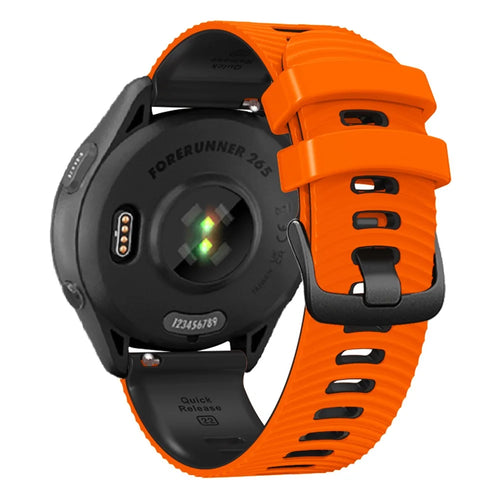 For Coros Pace 3 / Apex 46mm / Apex Pro Watch Strap 22mm Dual Color Silicone Band - Orange+Black - 1
