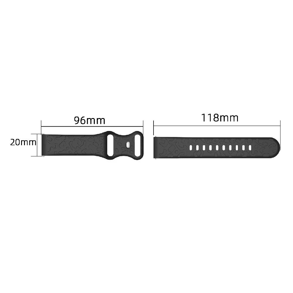 For Garmin Venu 2 Plus / vivoactive 5 Armband 20mm Silicone Watch Band Leopard Texture Strap - Black - 4