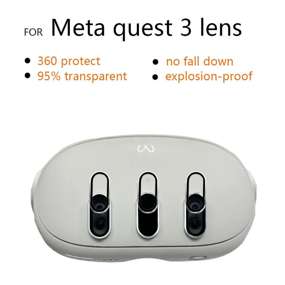 3Pcs For Meta Quest 3 VR Headset HD Tempered Glass Lens Protector Film - Black - 4