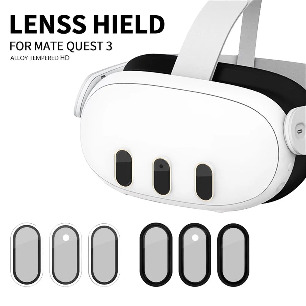3Pcs For Meta Quest 3 VR Headset HD Tempered Glass Lens Protector Film - Black - 5