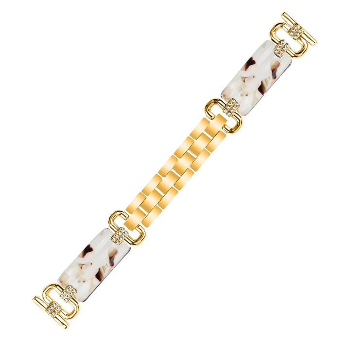 For Huami Amazfit Cheetah Pro Rhinestone Decor Resin Strap Stylish Smartwatch Wrist Band - Gold / Nougat - 1