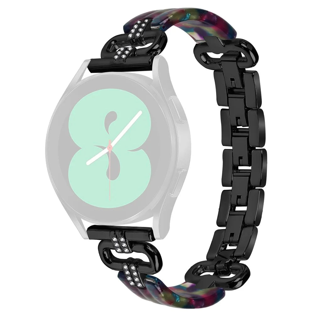 For Samsung Galaxy Watch4 Active Classic / Watch 5 Pro Active Resin Smart Watch Strap - Black - 1