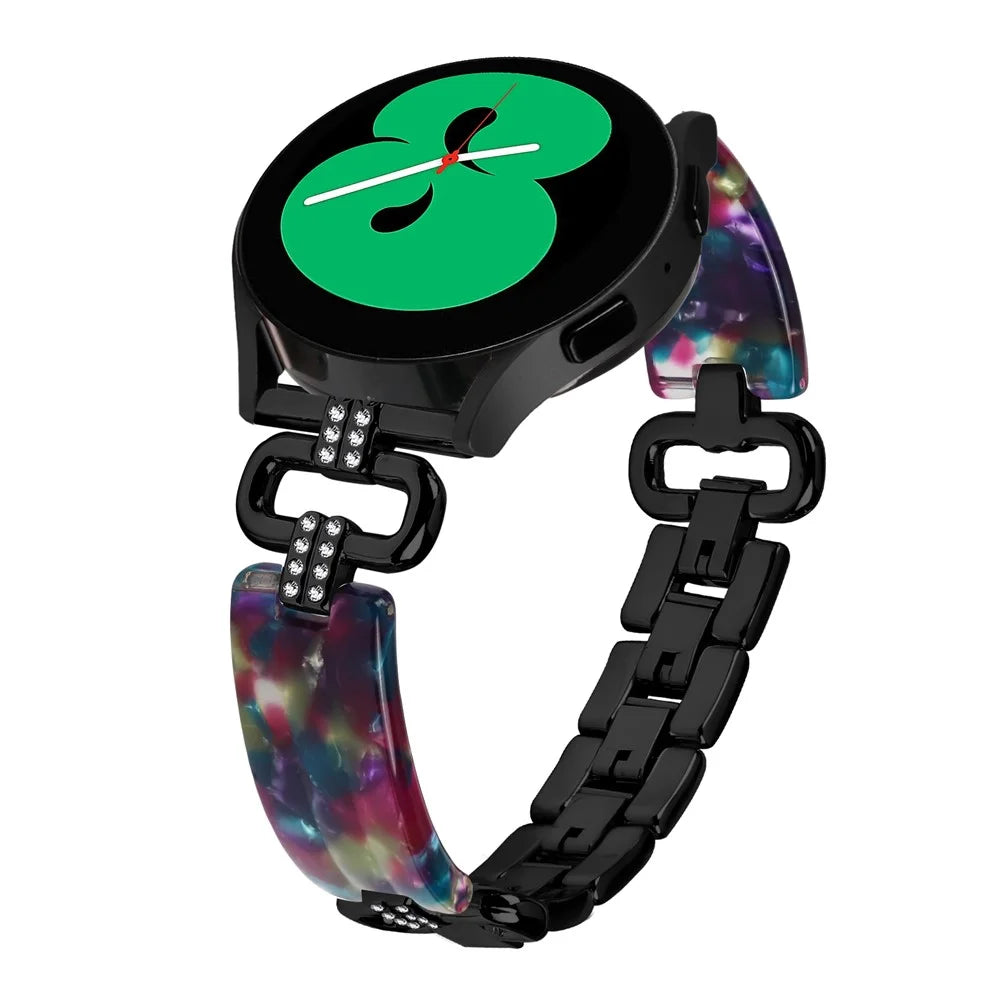 For Samsung Galaxy Watch4 Active Classic / Watch 5 Pro Active Resin Smart Watch Strap - Black - 3