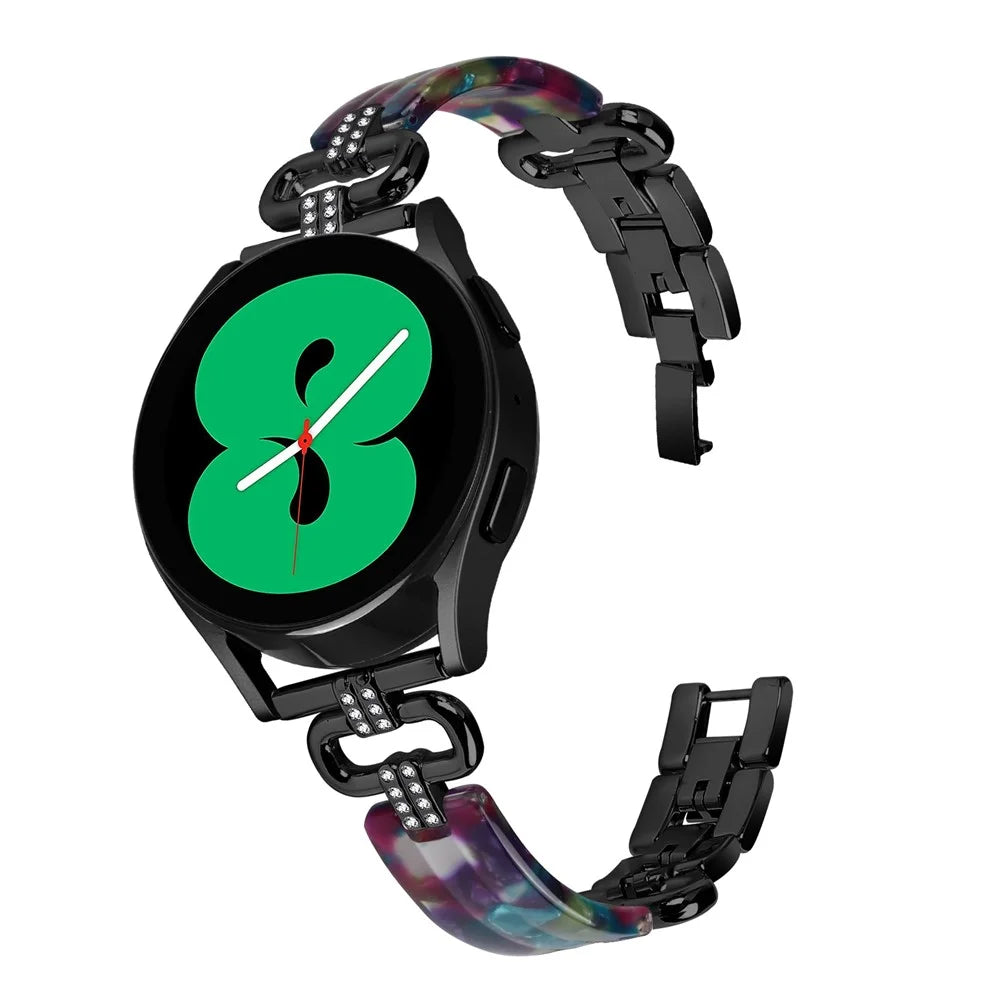 For Samsung Galaxy Watch4 Active Classic / Watch 5 Pro Active Resin Smart Watch Strap - Black - 4