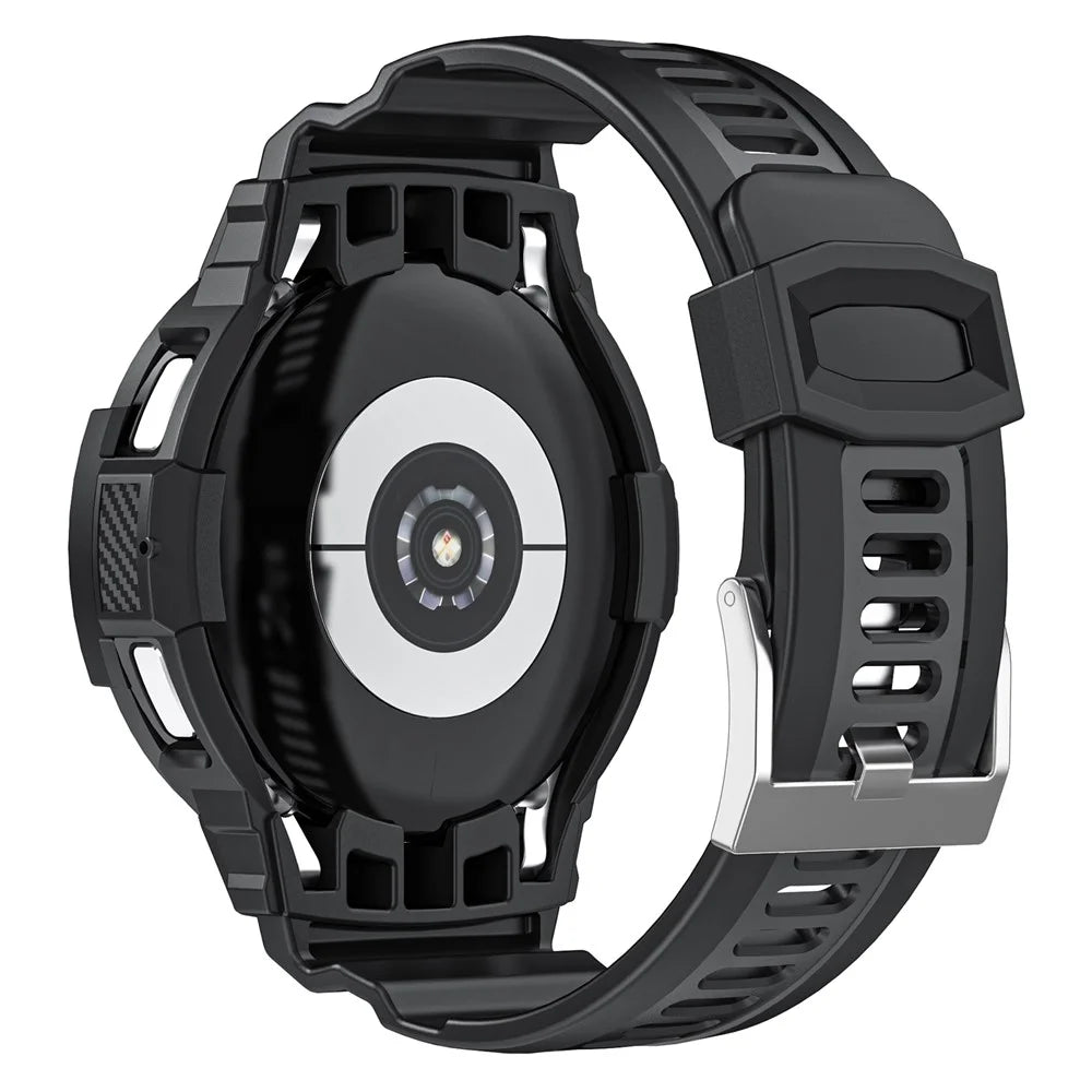 For Samsung Galaxy Watch4 Classic 42mm TPU Sporty Watch Strap Replacement Band with Integrated Watch Case - Black - 3