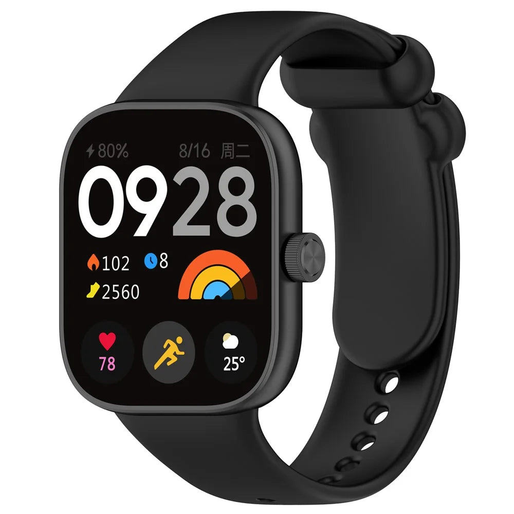 For Xiaomi Smart Band 10 Pro / 9 Pro / 8 Pro / Redmi Watch 6 / 5 / 5 eSIM / 4 Silicone Watch Band with Black Buckle - Black - 4
