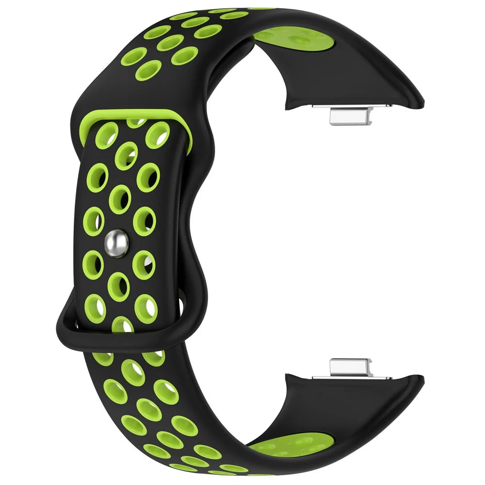 For Xiaomi Smart Band 10 Pro / 9 Pro / 8 Pro / Redmi Watch 6 / 5 / 4 Replacement Band Dual Color Silicone Watch Strap - Green / Black - 1