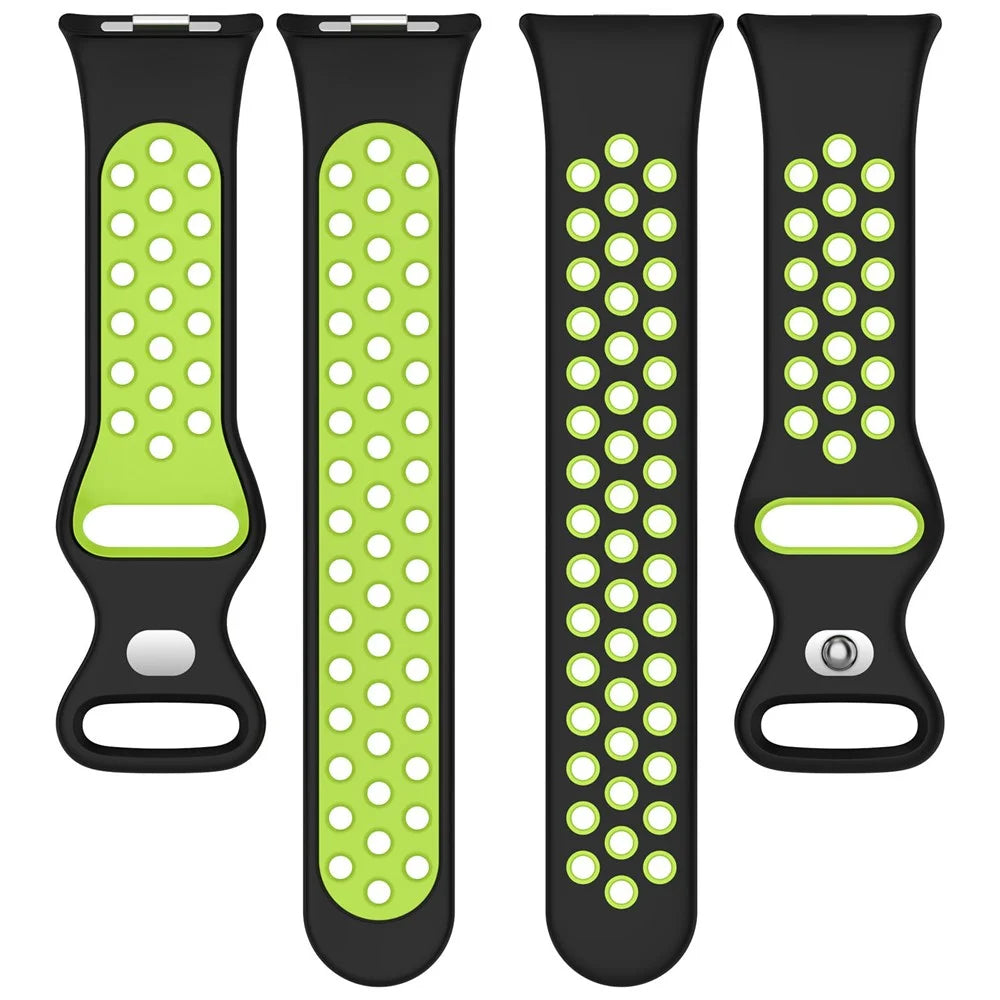 For Xiaomi Smart Band 10 Pro / 9 Pro / 8 Pro / Redmi Watch 6 / 5 / 4 Replacement Band Dual Color Silicone Watch Strap - Green / Black - 3
