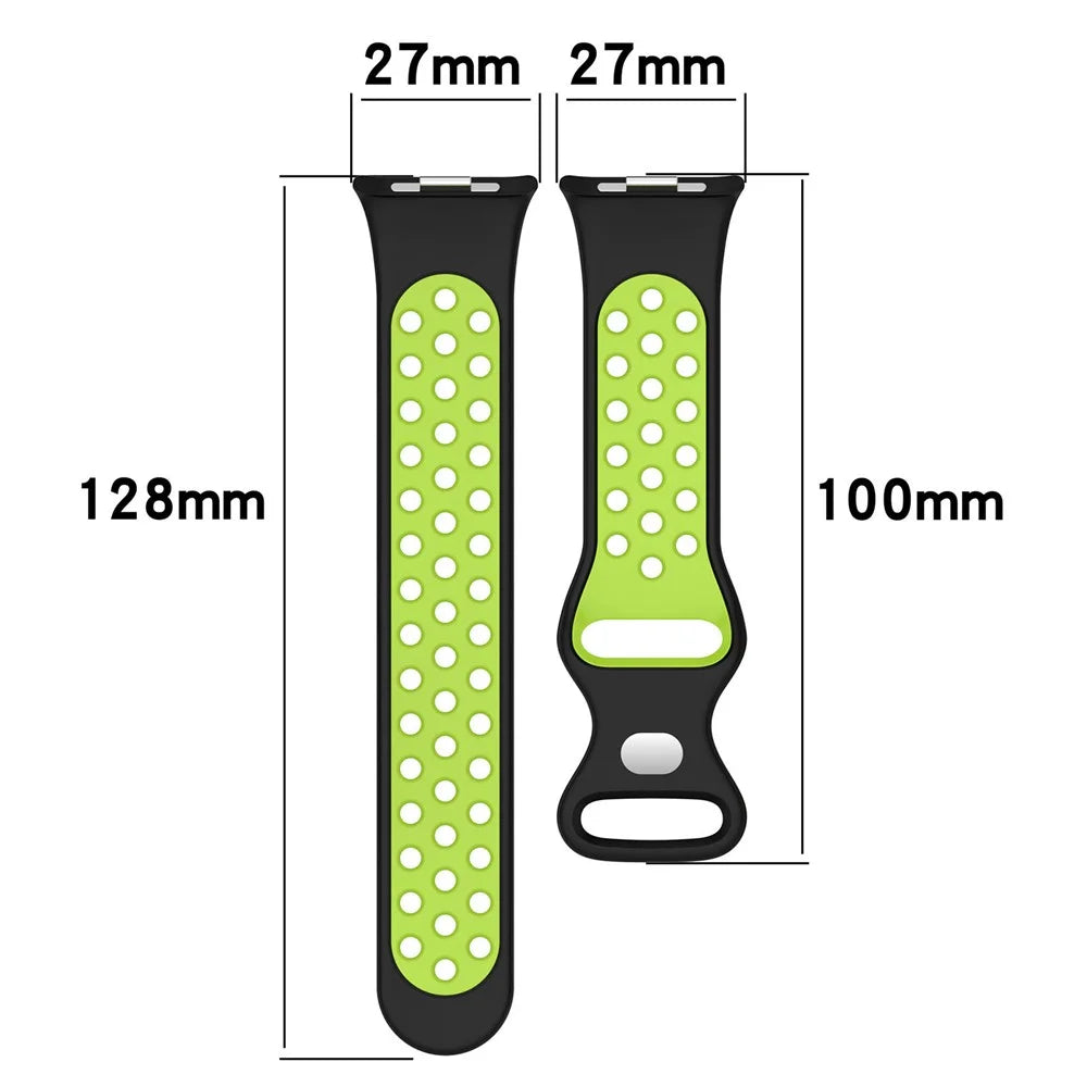 For Xiaomi Smart Band 10 Pro / 9 Pro / 8 Pro / Redmi Watch 6 / 5 / 4 Replacement Band Dual Color Silicone Watch Strap - Green / Black - 5