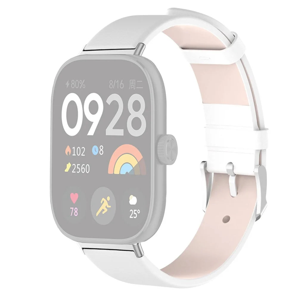 For Xiaomi Smart Band 10 Pro / 9 Pro / 8 Pro / Redmi Watch 6 / 5 / 5 eSIM / 4 Replacement Wrist Band Leather Adjustable Watch Strap - White - 1