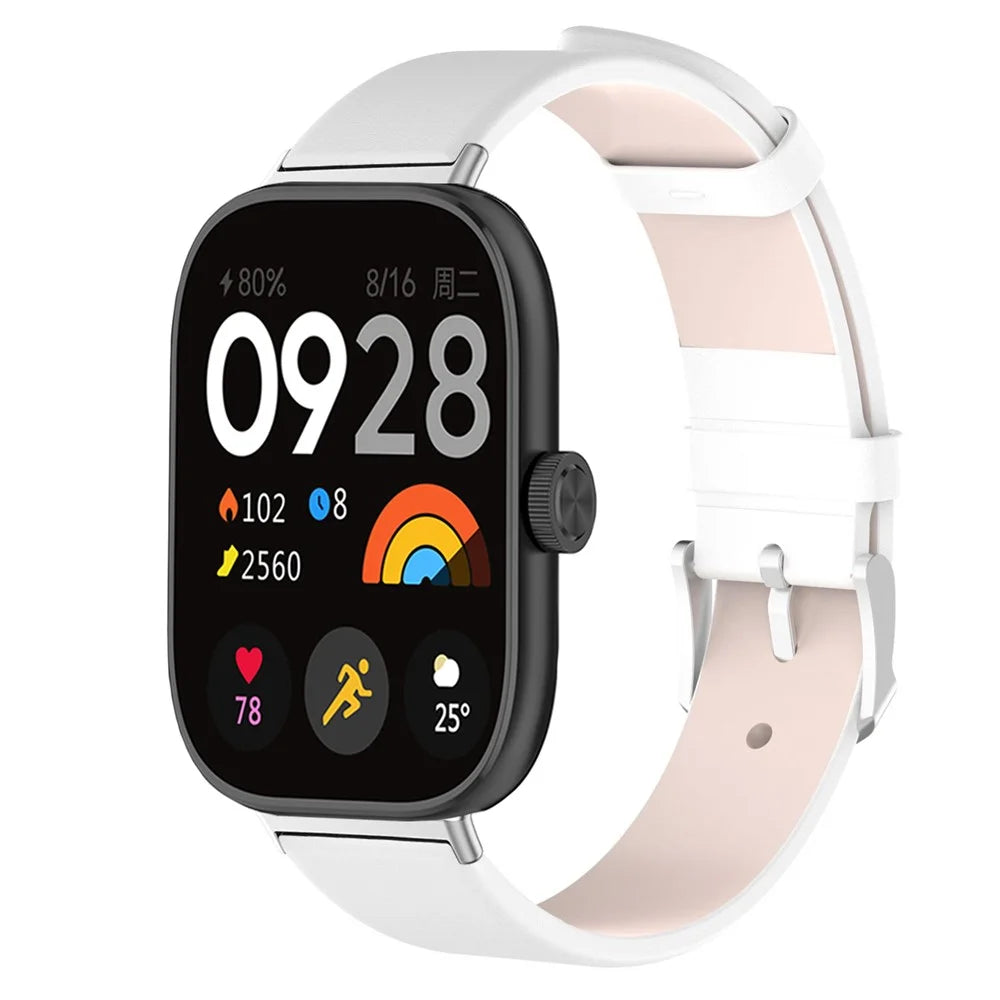 For Xiaomi Smart Band 10 Pro / 9 Pro / 8 Pro / Redmi Watch 6 / 5 / 5 eSIM / 4 Replacement Wrist Band Leather Adjustable Watch Strap - White - 2